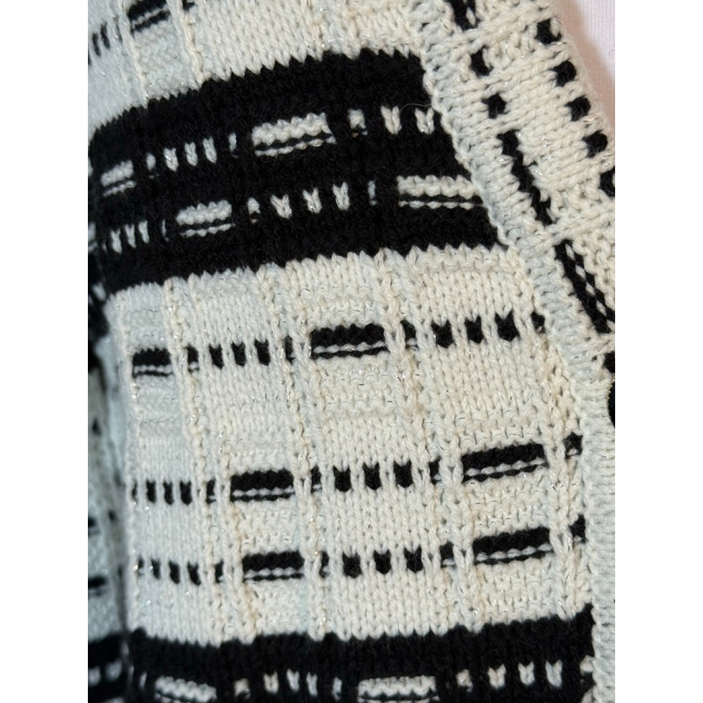 Ann Taylor Black White Striped Tweed Sweater Jacket NWT Small Petite - Picture 5 of 5